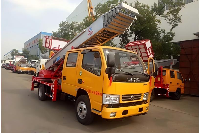 Dongfeng 28m ladder truck side view